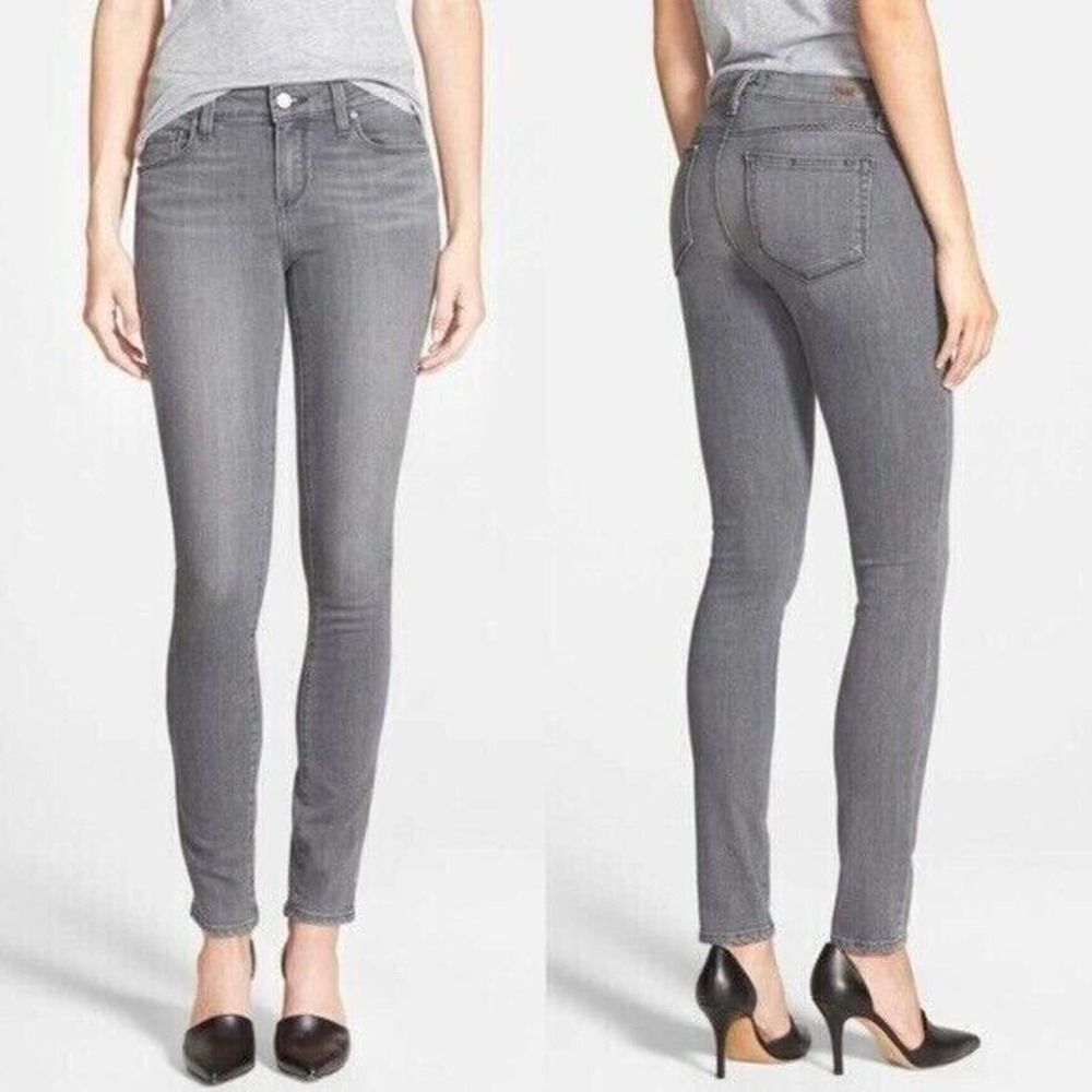 PAIGE Verdugo Ultra Skinny River Rock Gray Stretch Mid Rise Jeans 27 EUC